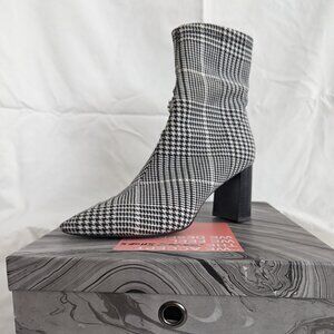 Jeffrey Campbell Coma W11 Neoprene Houndstooth Block Heel boots